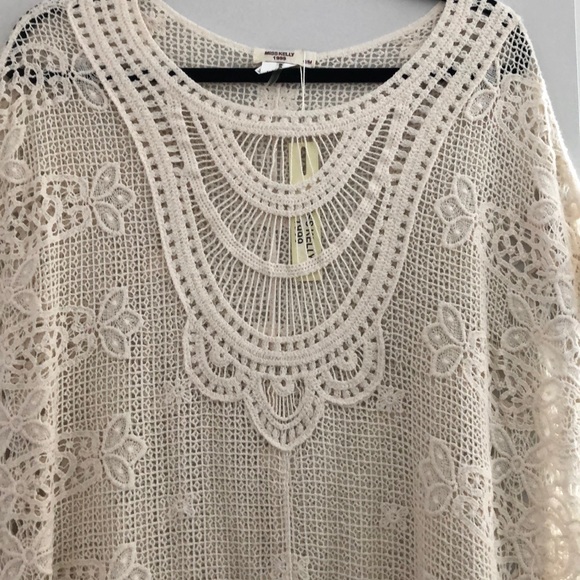 Miss Kelly Ivory Crochet Boho Poncho/Shall S/M - Picture 4 of 8